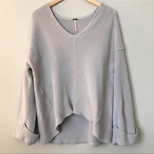 Free People | Gray/Lilac Oversized Sweater, M
